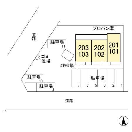 フォンテーヌ　Ａの区画図|高崎、前橋、伊勢崎エリアのお部屋探しはエンドスケープまで！お客様の理想お聞かせ下さい♪