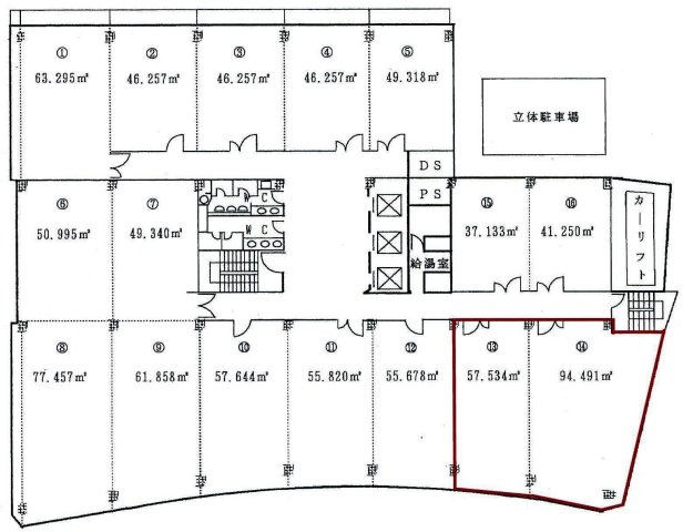 千葉市中央区栄町の事務所の間取り