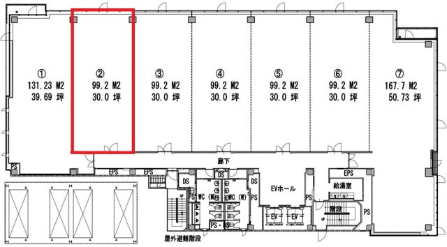 千葉市中央区中央港１丁目の事務所の間取り
