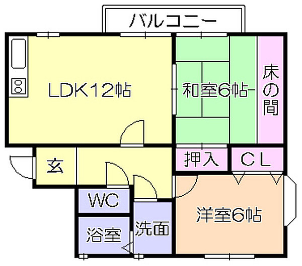 亀幸園ハイツ【キャッシュバック対象物件】の間取り