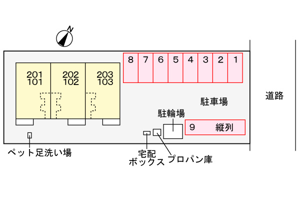 ラ・フォンテＣの駐車場