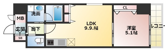 南堀江プライマリーワンの間取り