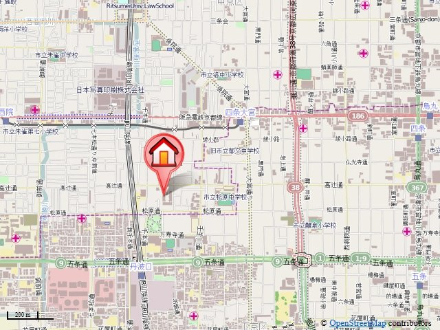 ライオンズマンション四条大宮ガーデンシティの地図