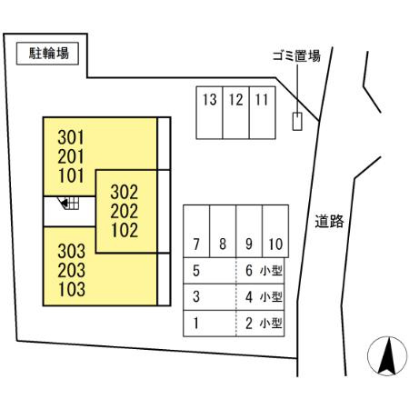 熊本市中央区萩原町のアパートの区画図