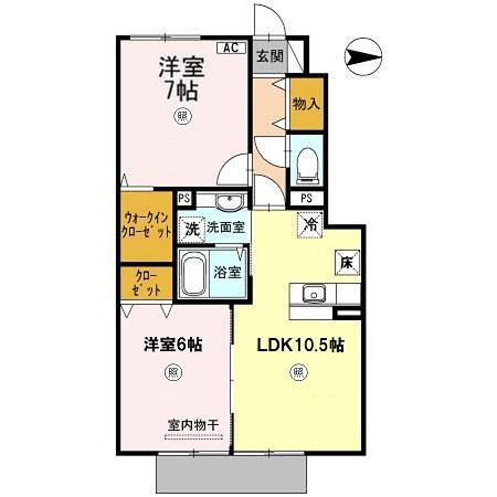 【間取り】 | D-room内原 B棟