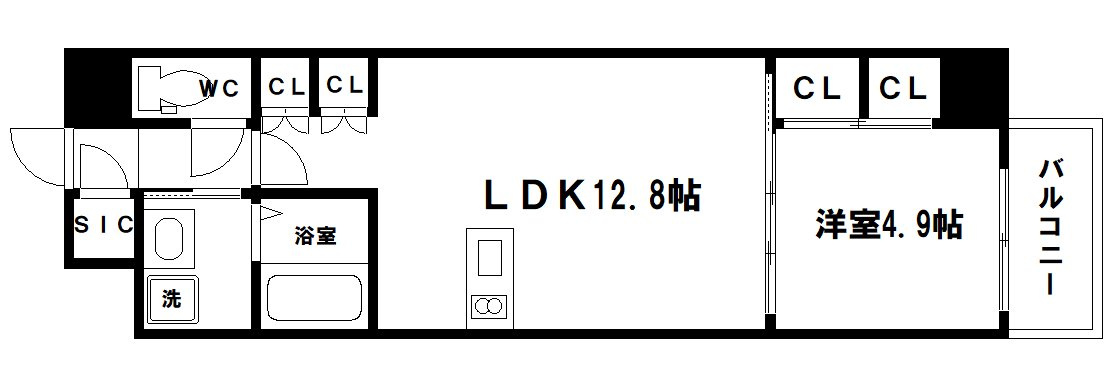 S-RESIDENCE大阪上本町の間取り