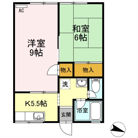 尾方ハイツの間取り