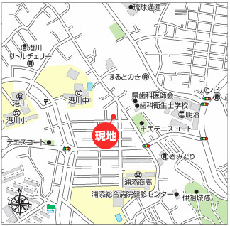 ハートフルタウン浦添市港川の地図