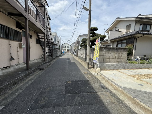 葛飾区東金町７丁目新築戸建【半田小学校：6分】の前面道路含む現地写真|南側前面道路