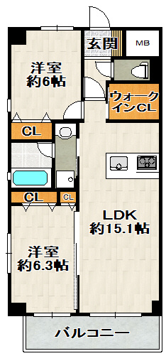 グローリーパレス中山の間取り