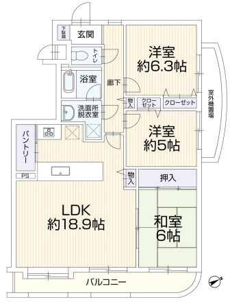 ●茅ヶ崎市ひばりが丘　コスモ茅ヶ崎ベルセーヌ　の間取り|3LDK☆