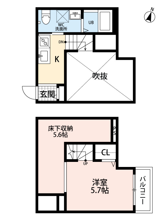 熊本市中央区琴平１丁目のアパートの間取り