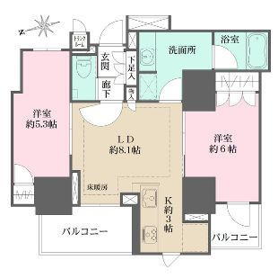 台東区東上野３丁目の賃貸マンションの間取り