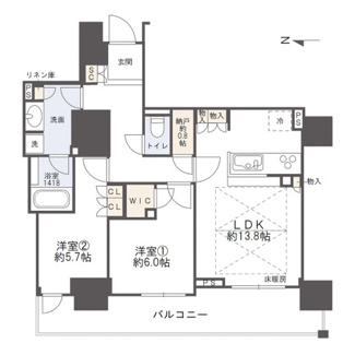 【間取り】 | ローレルタワー御堂筋本町 | 【間取り】