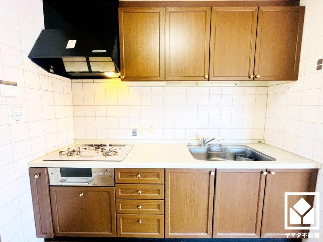 伏見区新町１丁目のキッチン|キッチン収納の多さもお料理を楽にしてくれるポイントです。