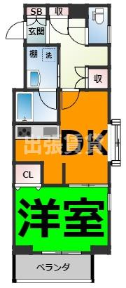 仲介手数料0円！レジディア高岳の間取り