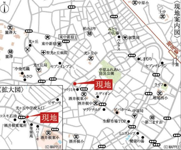 中古戸建　柏市中原1丁目の地図