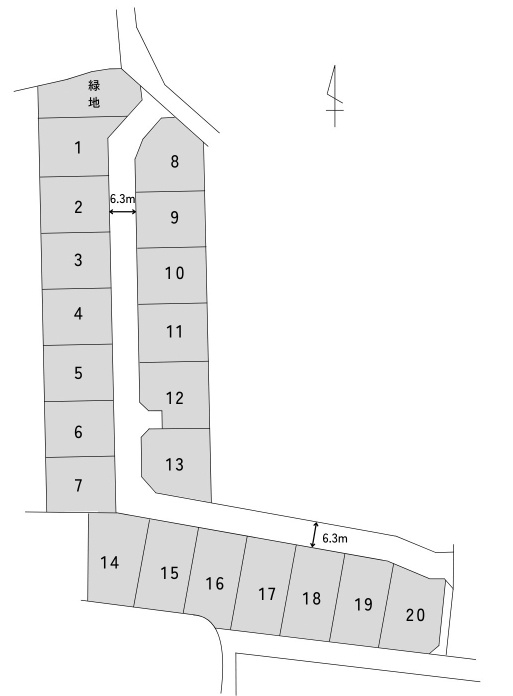 玉津エコタウンの区画図|全区画60坪以上！スーパーや病院などの生活施設も近隣にあります！
駅も近く、通勤や通学にも便利♪