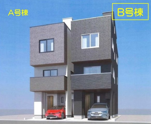 【横浜市保土ケ谷区宮田町1丁目7-9全２棟新築戸建てB号棟】★仲介手数料無料★（峯小学校・宮田中学校）の外観パース|お洒落な外観です
