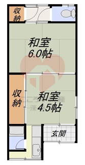 【間取り】 | 東大阪市瓜生堂２丁目貸家