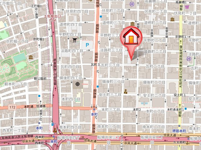 クレヴィアタワー大阪本町の地図