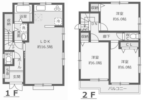 【区画図】 | ご家族様のプライベート空間が確保できる素敵な間取りです。また敷地ゆったりですので、おうち時間を楽しむのにもぴったりですね♪
