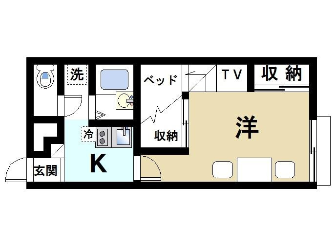 レオパレス伏見Ⅰの間取り|機能的で快適な間取りです
