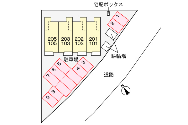マイ　クレリアの駐車場