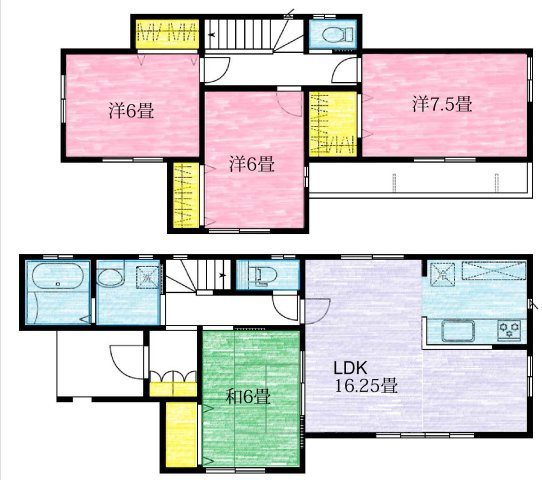 中古戸建　野田市清水公園東の間取り