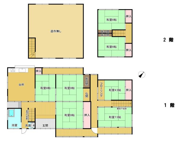 野郷町戸建ての間取り