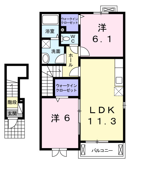 アルモニーＢの間取り|間取図