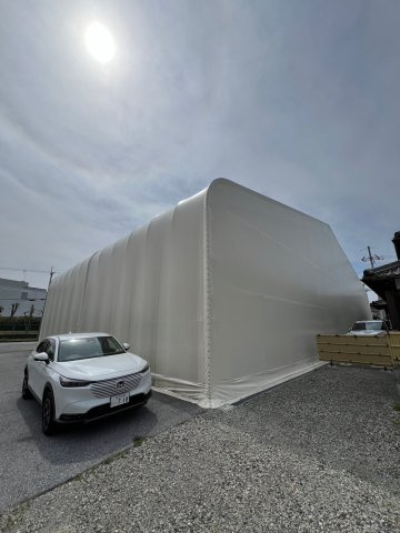 愛荘町テント倉庫の外観|外観です