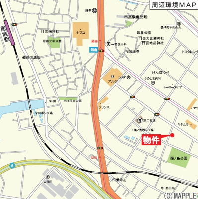 【地図】 | クレイドルガーデン宇部市南浜町 第１（２号棟） | 案内図です。