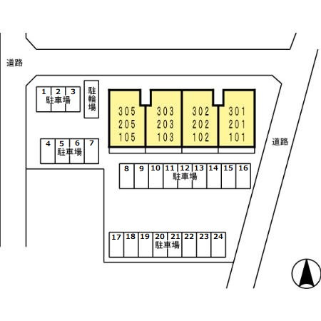 熊本市東区下江津７丁目のアパートの区画図