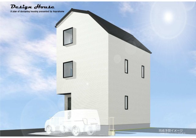 平岡町土山売土地の外観パース|完成予想イメージ③（外構計画はイメージとなります）