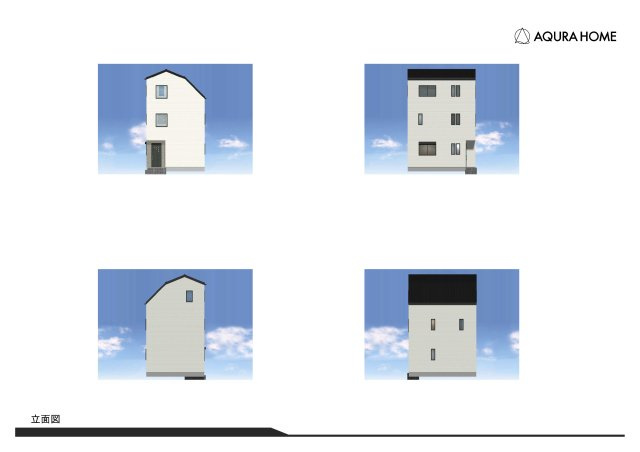 平岡町土山売土地の外観パース|立面図