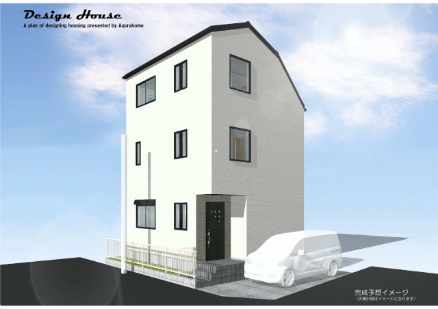 平岡町土山売土地の外観パース|完成予想イメージ②（外構計画はイメージとなります）