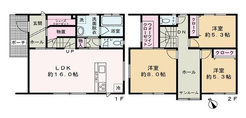 山形市吉原南建売住宅の間取り|間取り図