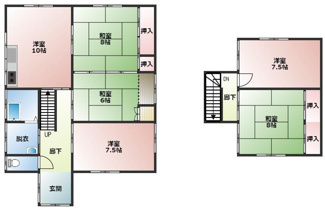 【間取り】 | 能代市向能代トトメキ・中古住宅