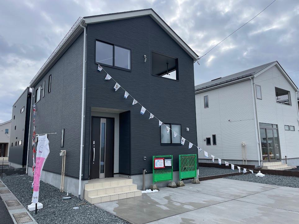 鶴岡市北茅原町建売住宅【Ⅰ期】1号棟の外観|現地外観写真。早期予約受付中です！