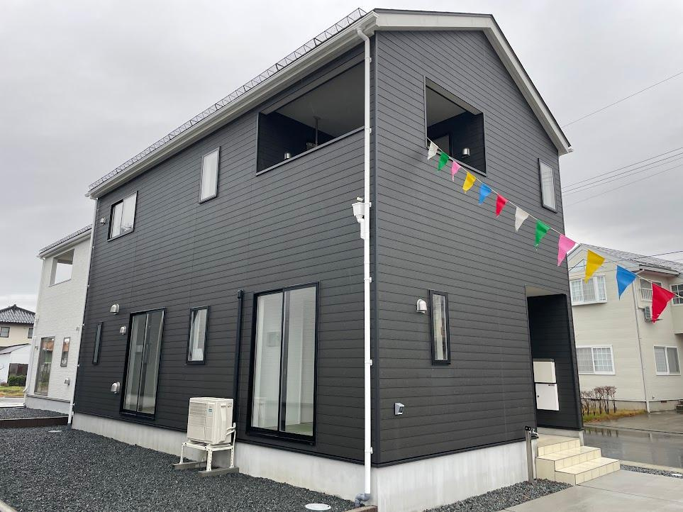 鶴岡市茅原町建売住宅【4号棟】の外観|3号棟現地外観写真。早期予約受付中です！