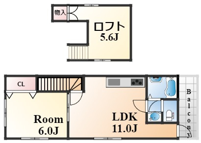 水道筋６丁目アパートの間取り