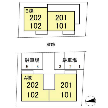 ヴィラセイワAB　Bの区画図