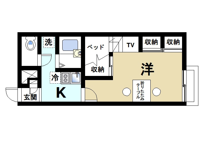 レオパレスブラッサム木津の間取り
