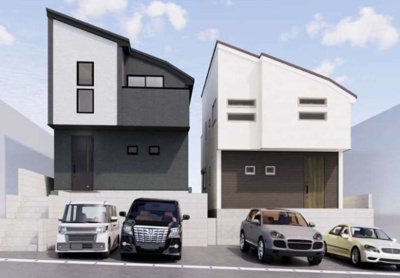 【外観パース】 | MIRASUMO名東区上社4223②全2棟＜新築一戸建て仲介手数料無料＞ | 外観パースです