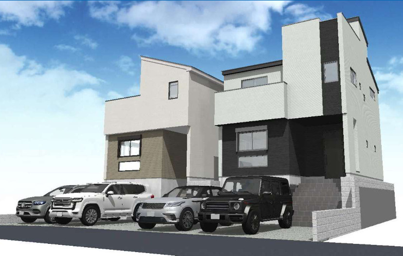 MIRASUMO名東区藤森西町01505②全2棟＜新築一戸建て仲介手数料無料＞の外観パース|外観パースです