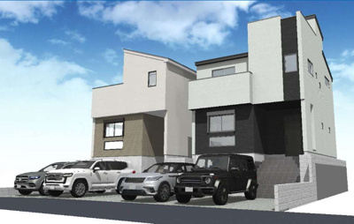 【外観パース】 | MIRASUMO名東区藤森西町01505②全2棟＜新築一戸建て仲介手数料無料＞ | 外観パースです