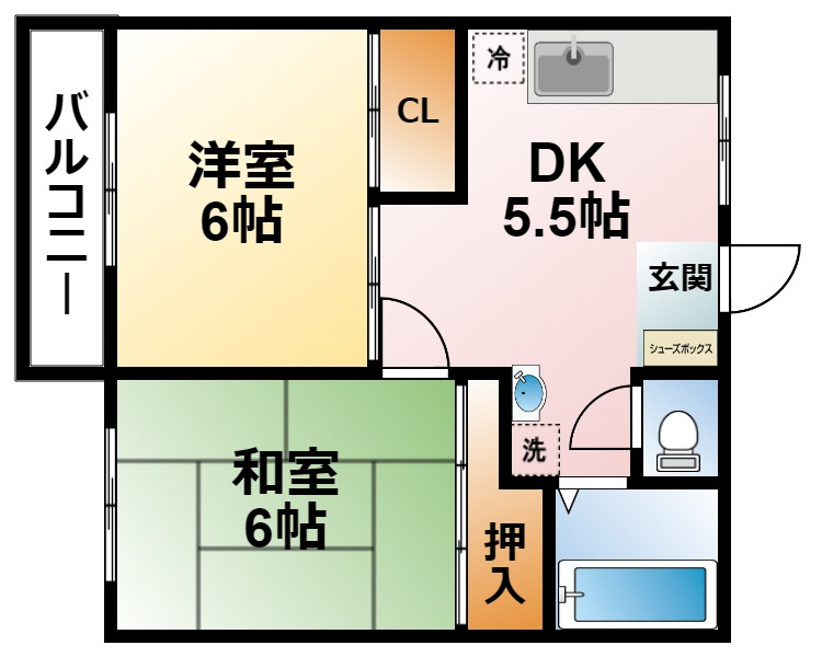 東洋ハイツ２号館の間取り