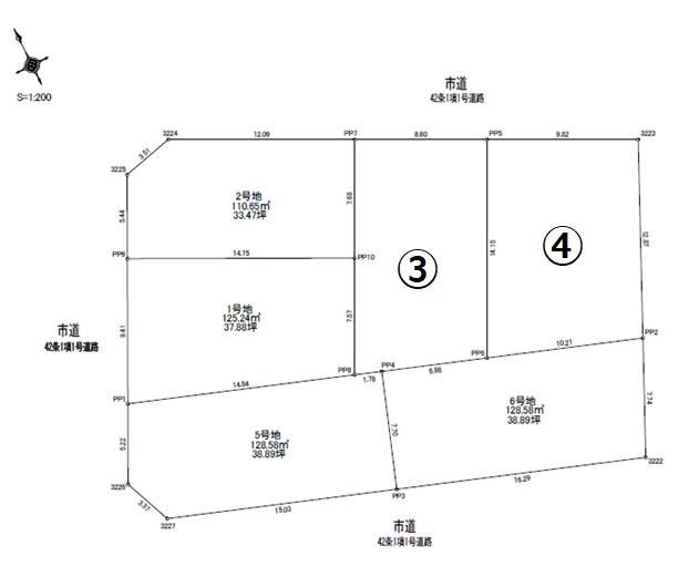 【土地図】 | 和歌山市松江北6丁目484-58から分筆（3号地） | 3号地になります。土地面積126.08㎡