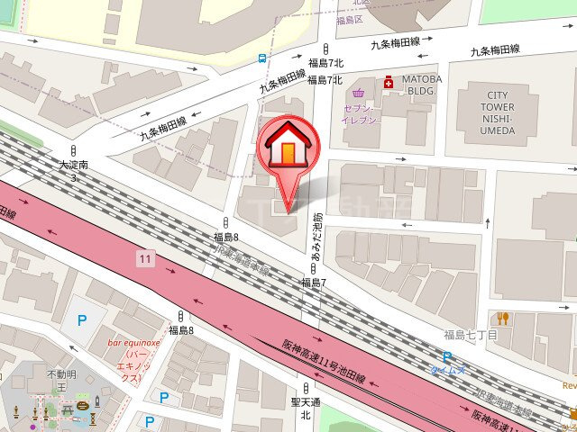 シエリアタワー大阪福島の地図